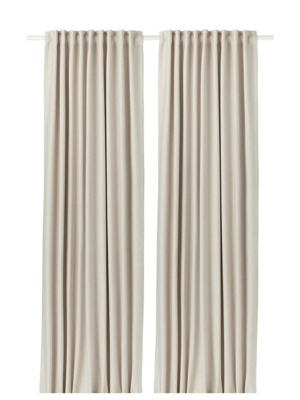 IKEA Vilborg Beige Curtain Panel Pair with heading tape